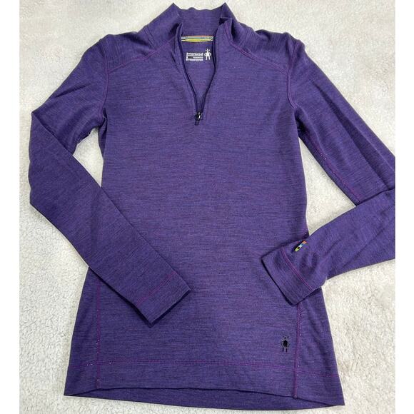 Smartwool Purple 1/4 Zip Pullover Size Small - Picture 1 of 7